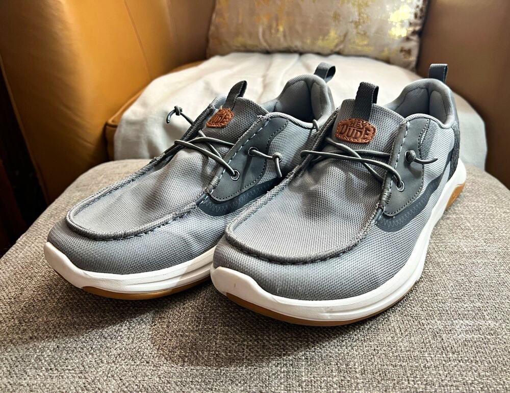 HEYDUDE Mikka Drift Mesh Gray Lace Up Sneakers Men's US 11